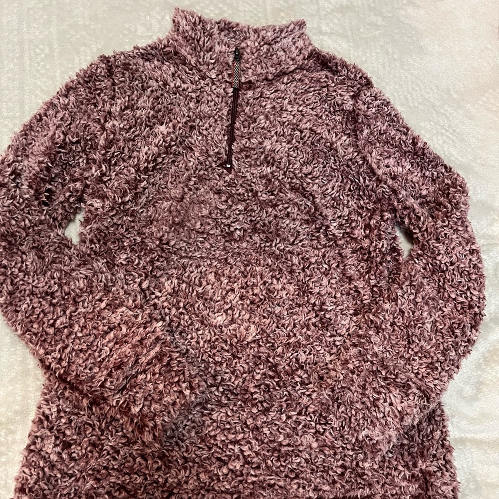 Weatherproof Vintage Maroon and Gray Fleece Jacket
